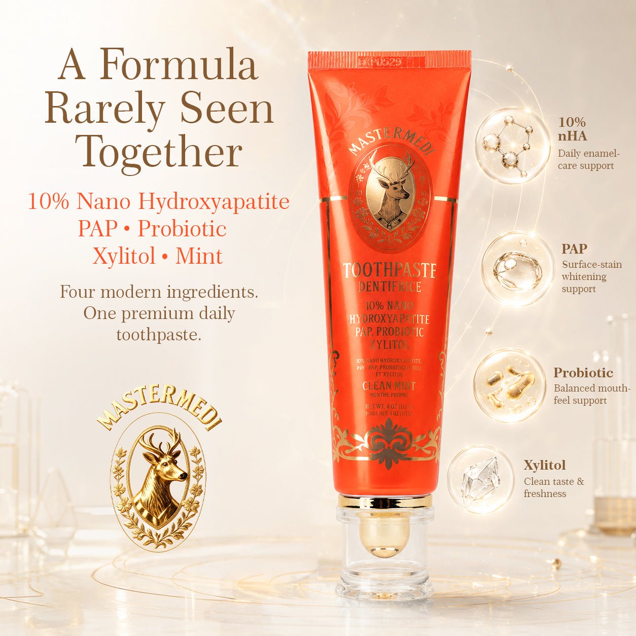 10% Nano Hydroxapatite Clean Mint Toothpaste - MasterMedi