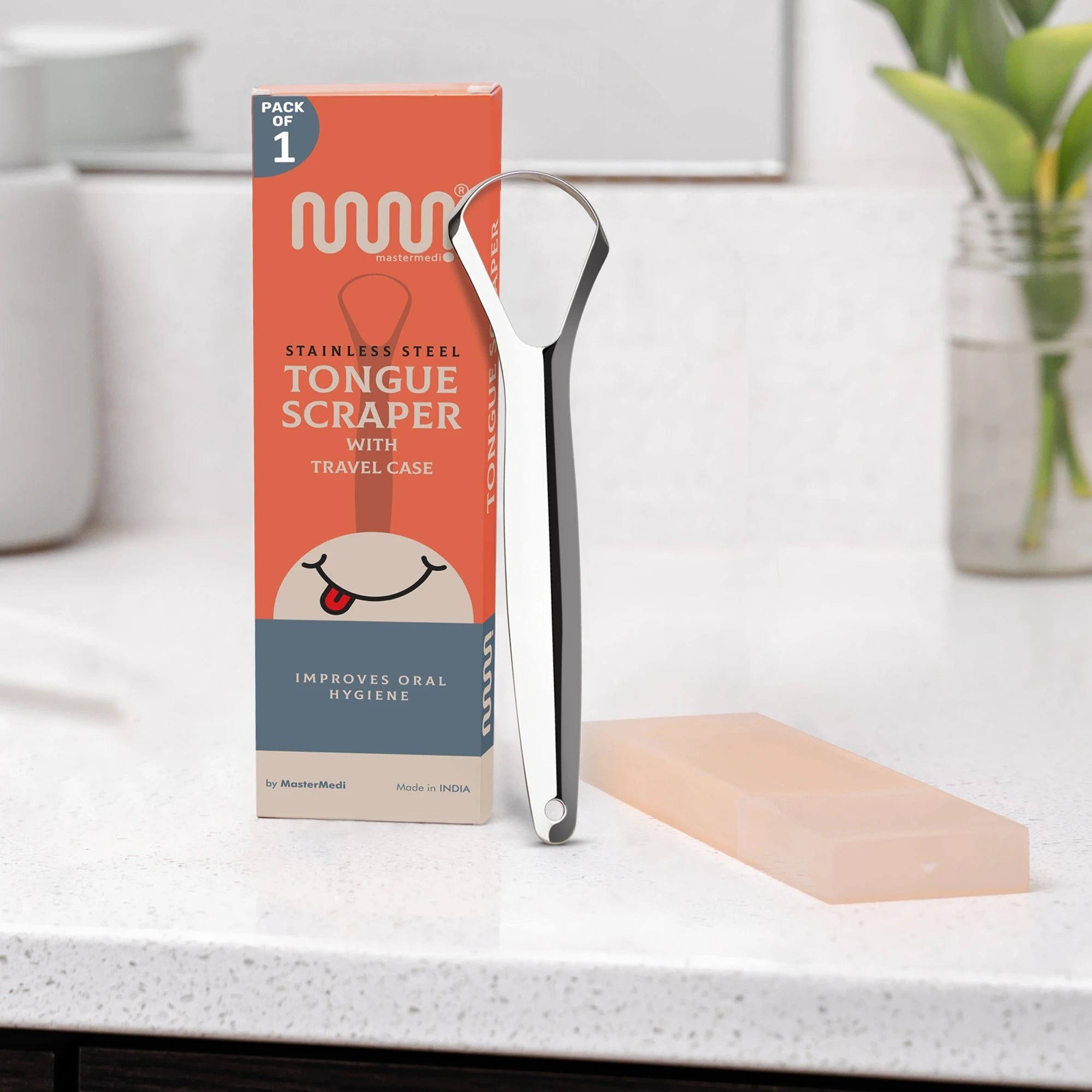Tongue Scraper Stainless Steel Spoon Shape - MasterMedi