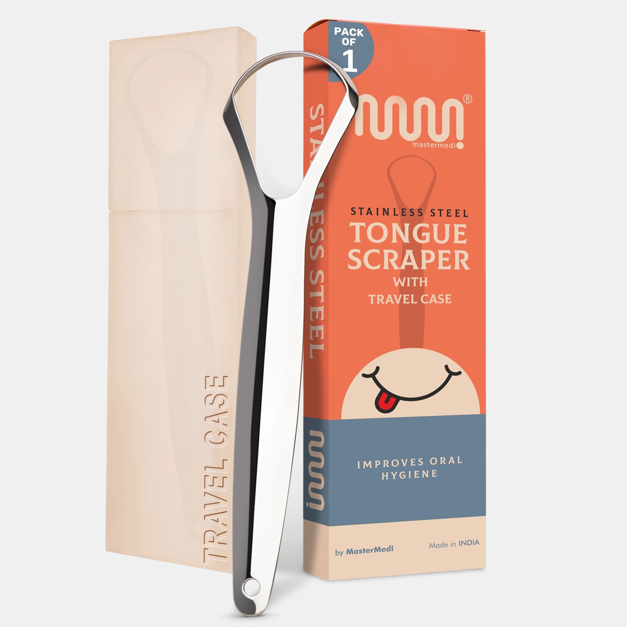 Tongue Scraper Stainless Steel Spoon Shape - MasterMedi
