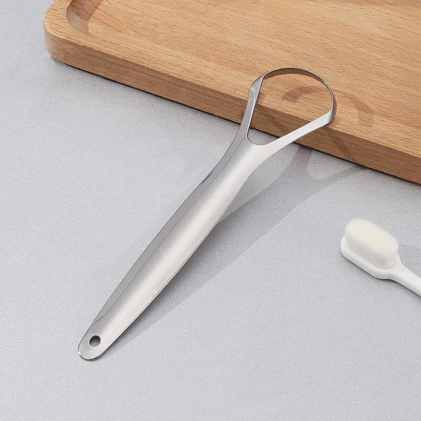 Tongue Scraper Stainless Steel Spoon Shape - MasterMedi