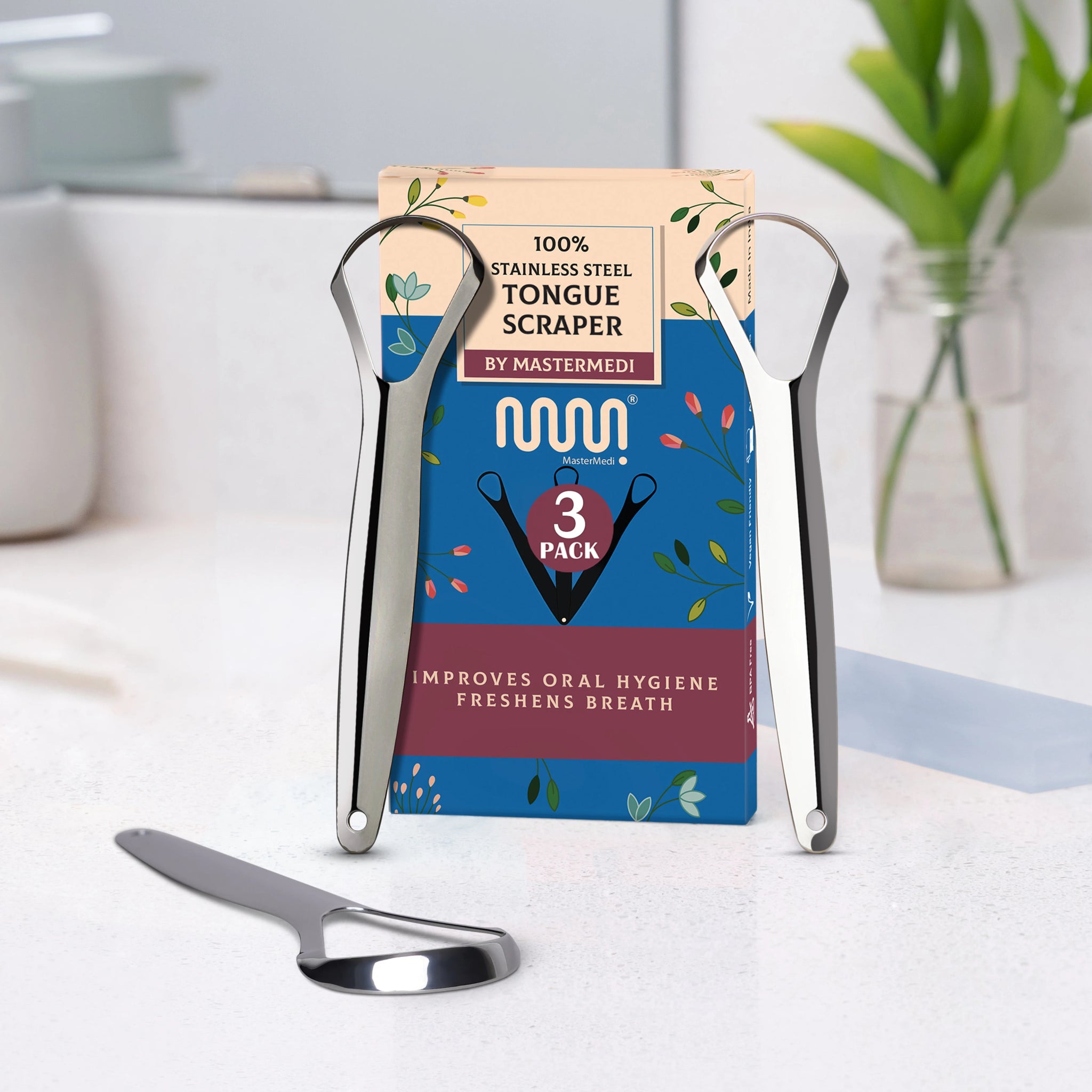Tongue Scraper Stainless Steel Spoon Shape - MasterMedi