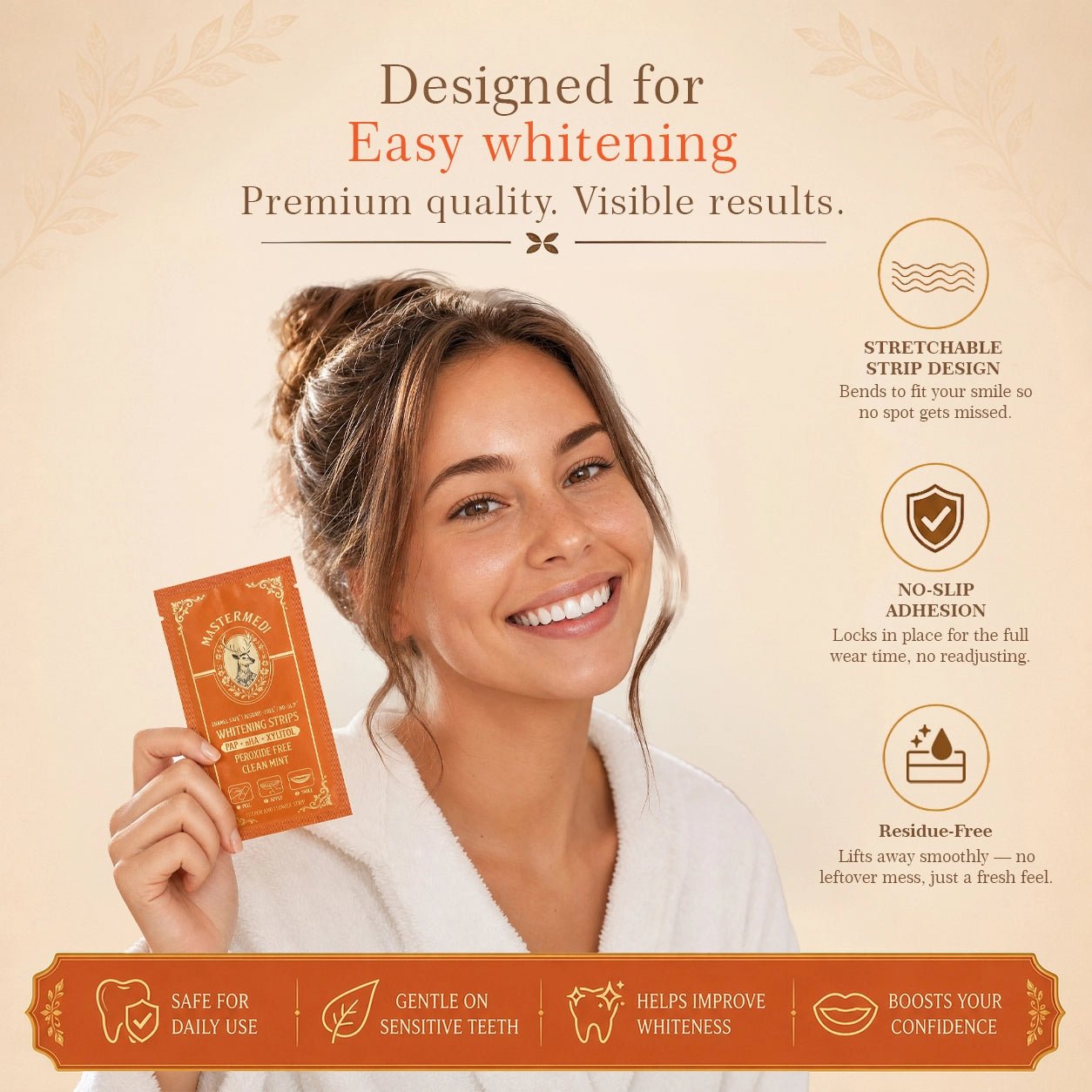 Whitening Strips - PAP + nHA + Xylitol 14 Strips · 7 Treatments - MasterMedi
